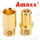 AMASS 8mmバナナコネクターオスメス1個セット　AM1006B